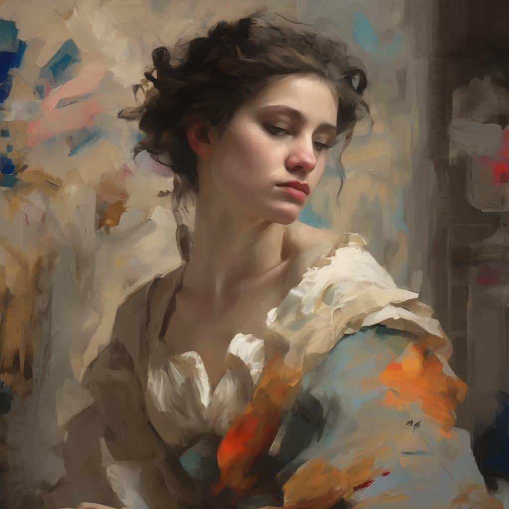 Όμορφη γυναίκα σε πορτραίτο με λάδι, τεχνική ζωγραφικής και ιστορία της ζωγραφικής με λάδι.